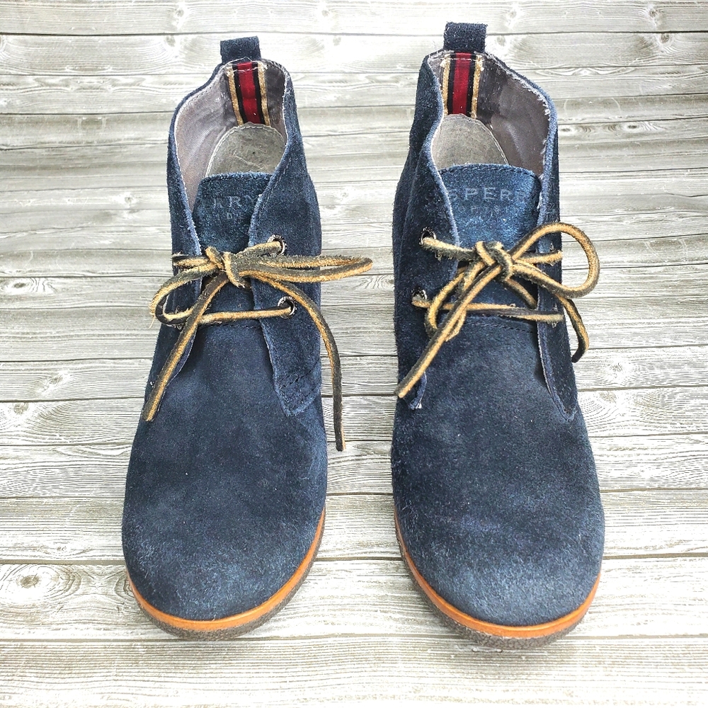 Sperry "Harlow" Blue Suede Booties Size 7